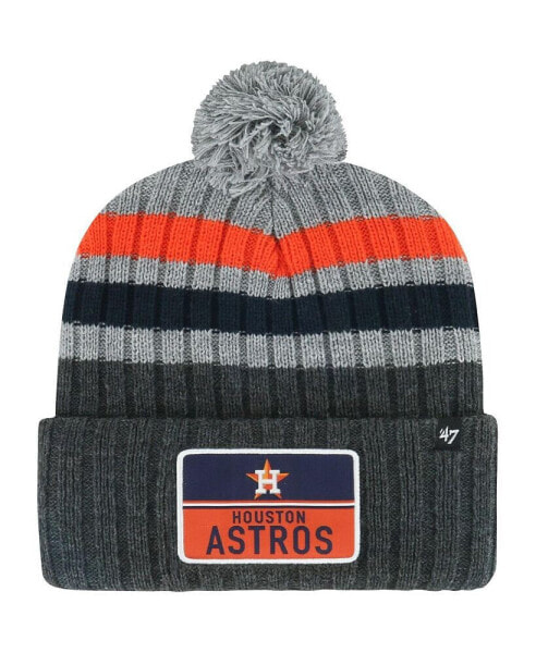 Men's Gray Houston Astros Stack Cuffed Knit Hat with Pom