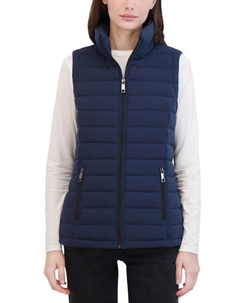 Women's Stand-Collar Zip-Front Puffer Vest