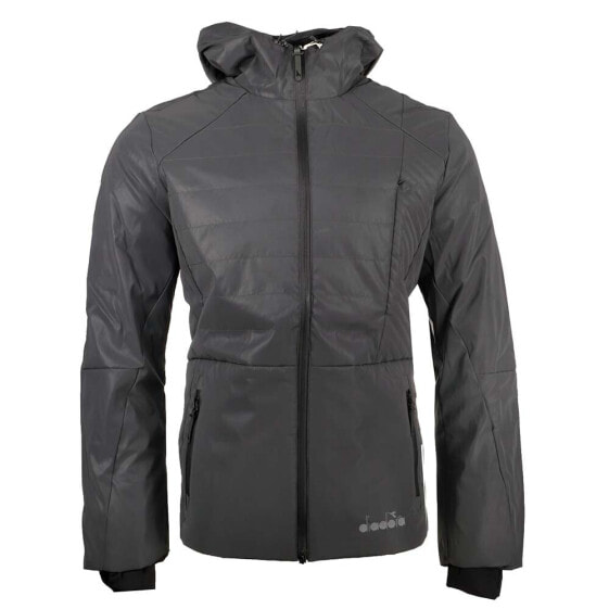 Diadora Bright Be One Full Zip Running Jacket Mens Black Casual Athletic Outerwe
