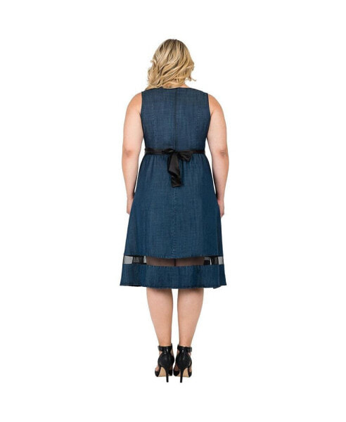 Plus Size Sleeveless A-Line Tencel Denim Dress