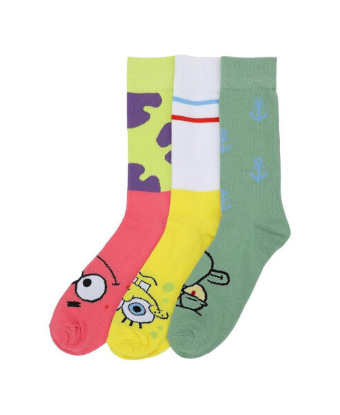 Men's Adult Crew Socks 3-Pack - Bikini Bottom Comfort!