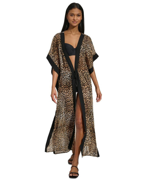 Women's Tie-Front Cover-Up Kaftan