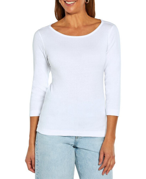 Women's Boat-Neck 3/4-Sleeve T-Shirt