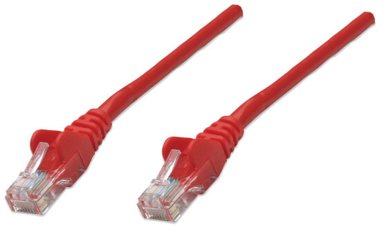 Intellinet Network Patch Cable - Cat5e - 20m - Red - CCA - U/UTP - PVC - RJ45 - Gold Plated Contacts - Snagless - Booted - Lifetime Warranty - Polybag - 20 m - Cat5e - U/UTP (UTP) - RJ-45 - RJ-45