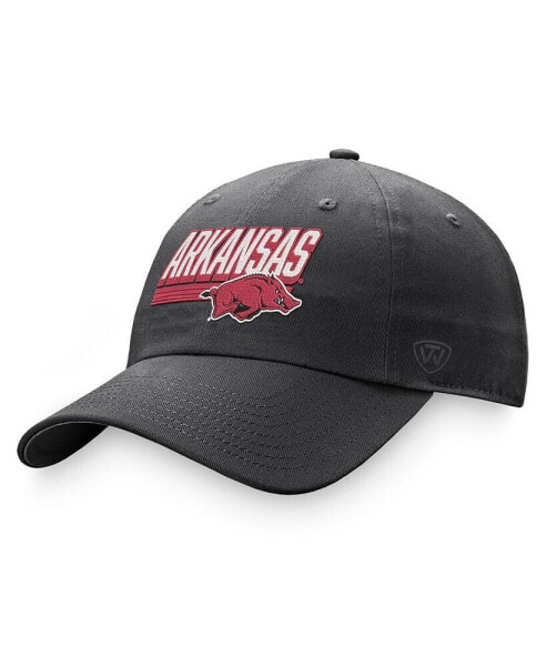 Men's Charcoal Arkansas Razorbacks Slice Adjustable Hat