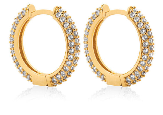 Sparkling gold-plated earrings with zircons VBE0149S