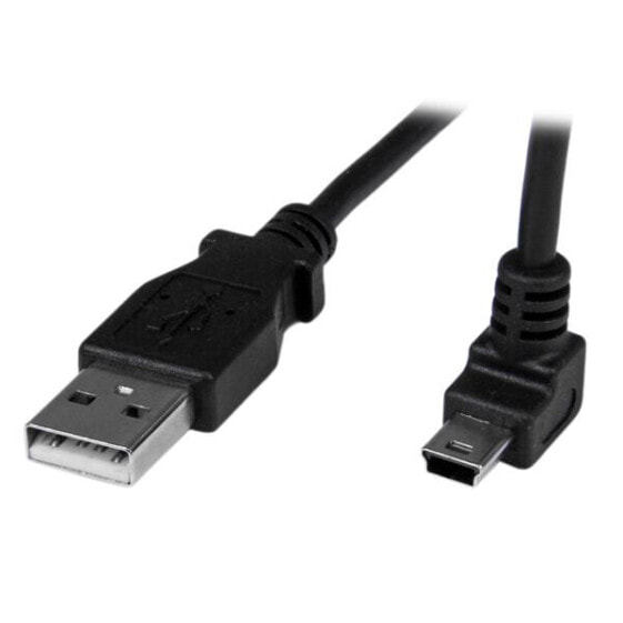 1m Mini USB Cable - A to Up Angle Mini B - 1 m - USB A - Mini-USB B - USB 2.0 - Male/Male - Black