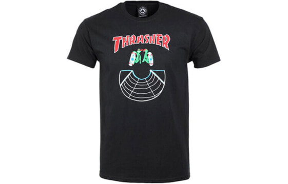 Thrasher 火焰忍者神龟印花直筒T恤 美版 男女同款 黑色 / Футболка Thrasher T -