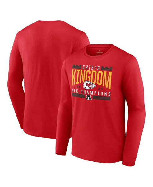 Men's Red Kansas City Chiefs 2023 AFC Champions Hometown Not Done Long Sleeve T-shirt