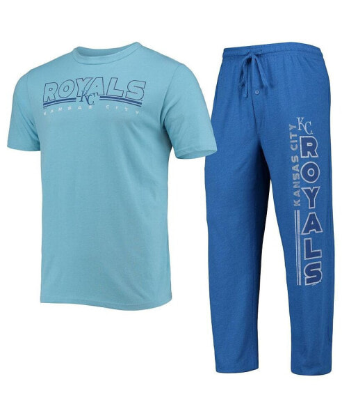 Men's Royal, Light Blue Kansas City Royals Meter T-shirt and Pants Sleep Set