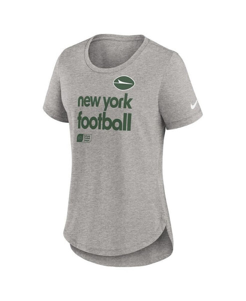 Women's Heather Charcoal New York Jets Fashion Tri-Blend T-Shirt