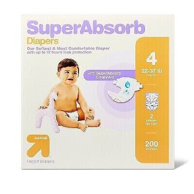 Disposable Diapers Economy Pack - Size 4 - 200ct - up & up