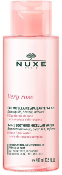 3in1 Beruhigendes Mizellen-Reinigungswasser zum Abschminken mit Rosenblütenwasser - Nuxe Very Rose 3 in 1 Soothing Micellar Water 400 ml