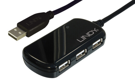 Lindy USB 2.0 Pro 4-Port Hub - 480 Mbit/s - 8 m - Win ME - 2000 - XP - Vista Mac OS Linux - USB 2.0/1.1 - 1x USB-A M - 4x USB-A FM