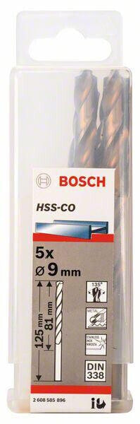 Bosch Metallbohrer HSS-Co, DIN 338 9 x 81 x 125 mm