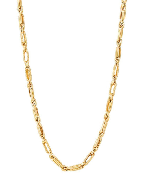 Polished Double Link Chain Necklace in 14k Yellow Gold, 18"