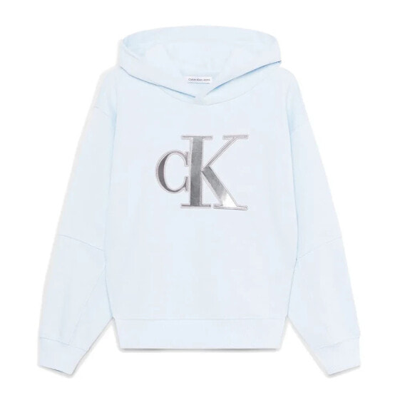 CALVIN KLEIN JEANS Metallic Satin Monogram hoodie