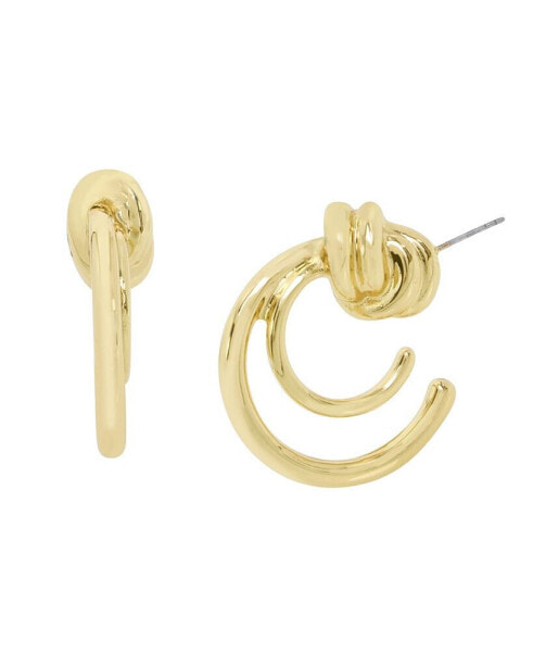 Gold Double Knot Hoop Earrings