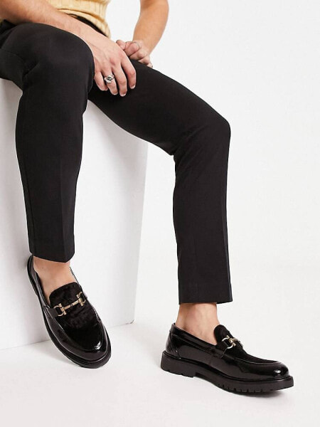 H by Hudson Exclusive Anakin loafers in black velvet 