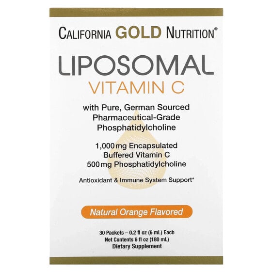 Витамин C Липосомальный, 1,000 мг, 30 пакетов по 0.2 жидк. унц. (6 мл) каждый - California Gold Nutrition