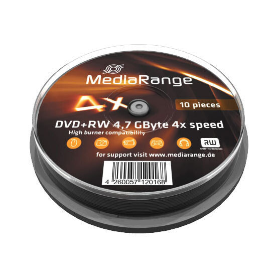 MEDIARANGE MR451 - DVD+RW - cakebox - 10 pc(s) - 4.7 GB