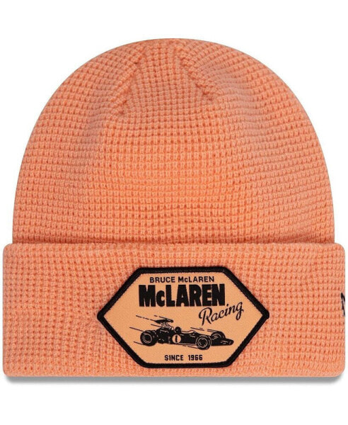 Men's Coral Distressed McLaren F1 Team Heritage Patch Cuffed Knit Hat
