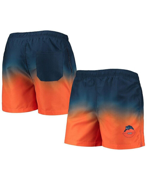Men's Navy, Orange Chicago Bears Retro Dip-Dye Swim Shorts