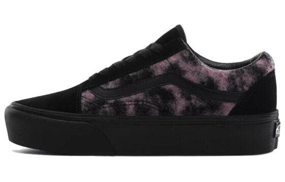 Кеды женские Vans Old Skool Mix Leopard Platform черно-фиолетовые