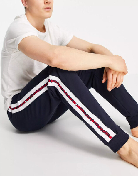 Tommy Hilfiger jogger with logo side taping in navy