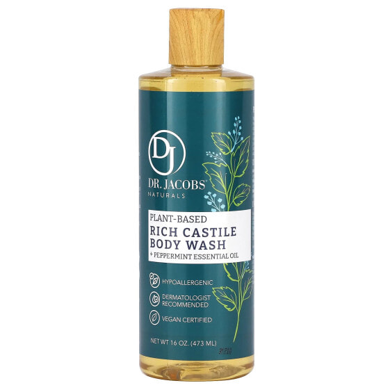 Plant-Based Rich Castle Body Wash, Peppermint Essential Oil, 16 oz (473 ml)
