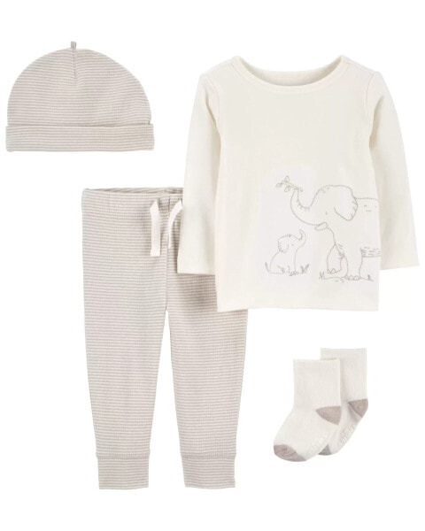 Baby 4-Piece Elephant Outfit Set 3M