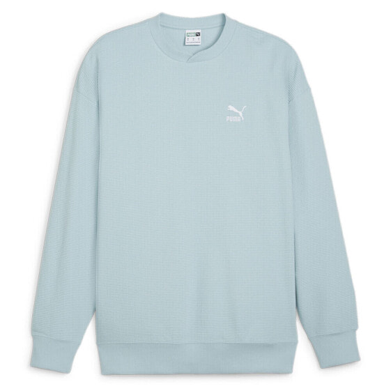 Puma Classics Waffle Crew Neck Sweatshirt Mens Blue 62425322