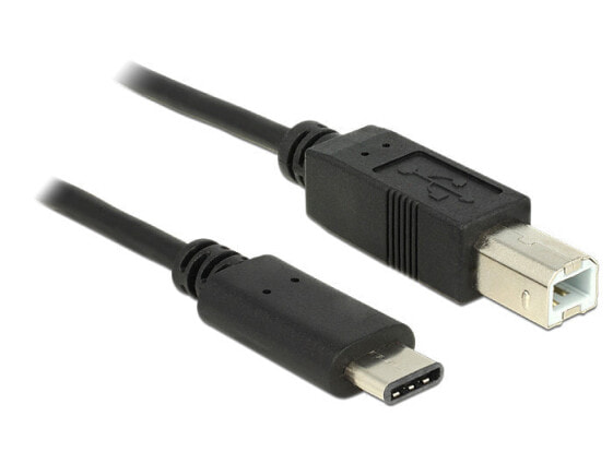 Delock 0.5m - USB2.0-C/USB2.0-B - 0.5 m - USB B - USB C - USB 2.0 - Male/Male - Black