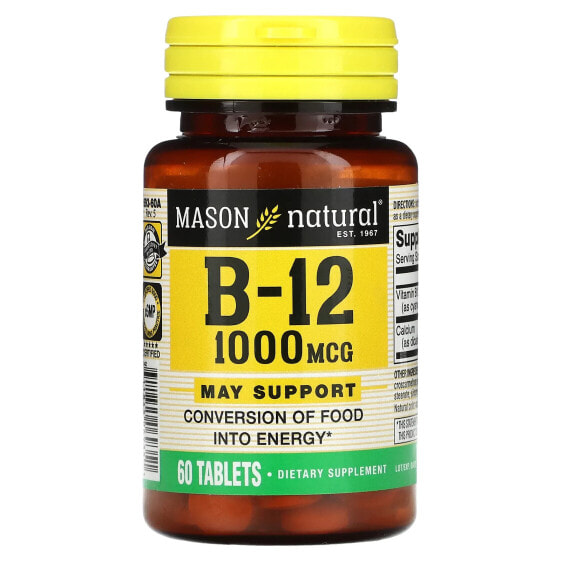 Mason Natural, Витамин B12, 1000 мкг, 60 таблеток