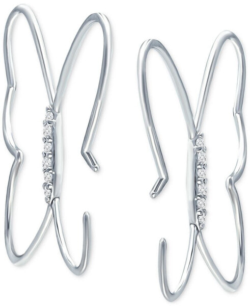 Cubic Zirconia Butterfly Hoop Earrings, Created for Macy's