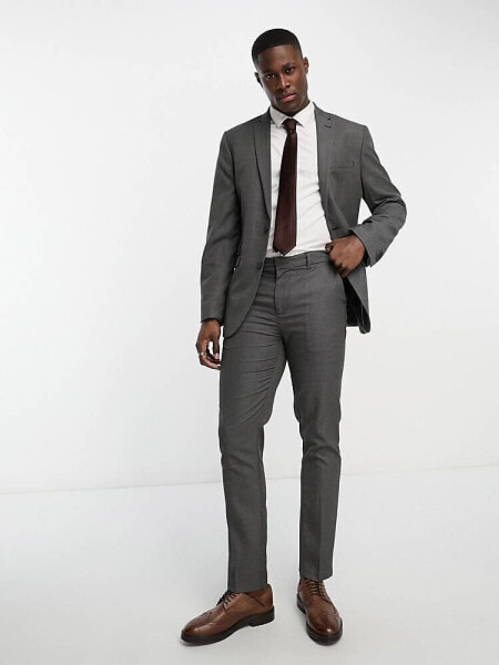 New Look slim suit trousers in navy texture - suit 17