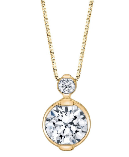 Diamond Double Bezel 18" Pendant Necklace (1/4 ct. t.w.) In 14K White Gold or 14K Yellow Gold