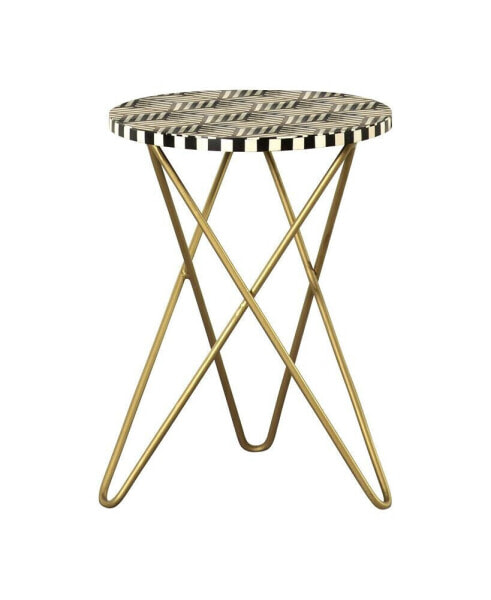 Round Accent Table with Hairpin Legs