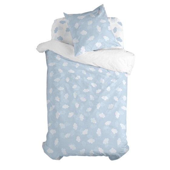 Duvet cover set HappyFriday Basic Kids Blue Single 2 Pieces