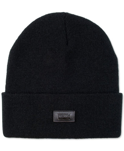 Levi’s All Season Comfy Leather Logo Patch Hero Beanie