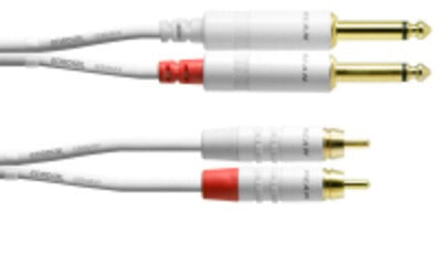 Cordial CFU 0.9 PC-SNOW - 2 x RCA - Male - 2 x 6.35mm - Male - 0.9 m - White