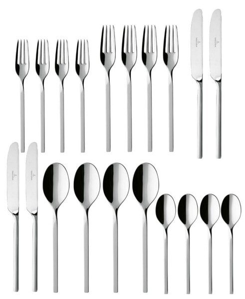 New Wave Flatware Stainless Steel 20 Piece Set, Service For 4