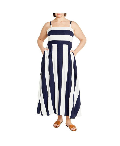 Plus Size Simone Stripe Maxi Dress