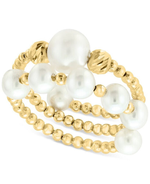 EFFY® Cultured Freshwater Pearl (4-1/2 - 7mm) Beaded Coil Ring in 14k Gold