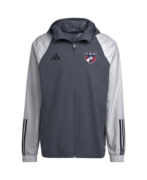 Men's Charcoal FC Dallas All-Weather Raglan Hoodie Full-Zip Jacket