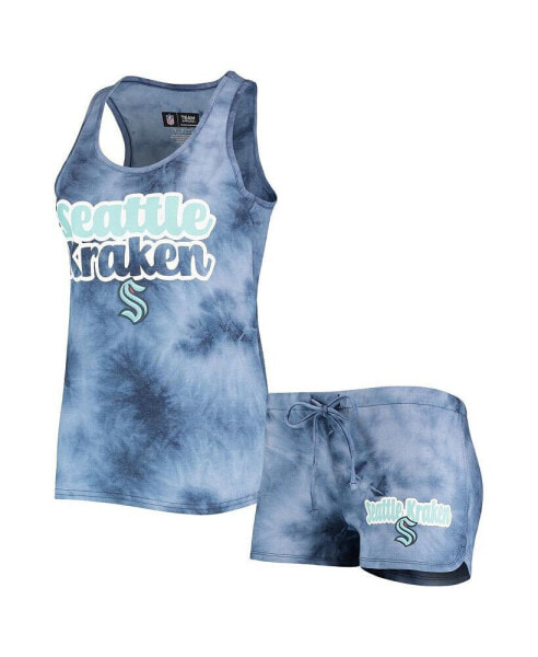 Пижама женская Concepts Sport Seattle Kraken Deep Sea Blue с топом и шортами