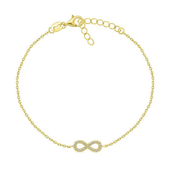Gold-plated silver bracelet with zircons Infinity BR42Y