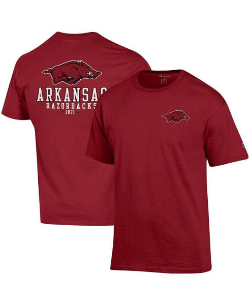 Men's Cardinal Arkansas Razorbacks Stack 2-Hit T-shirt