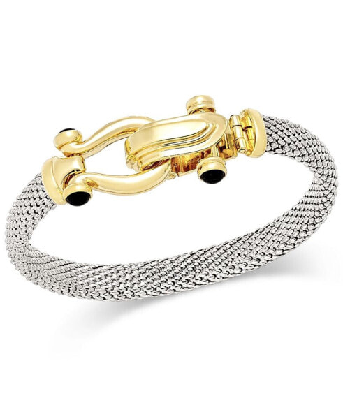 Браслет Italian Gold Horseshoe Bangle Black Spinel.