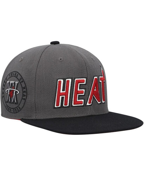 Men's Gray, Black Miami Heat Hardwood Classics 20th Anniversary Born and Bred Fitted Hat